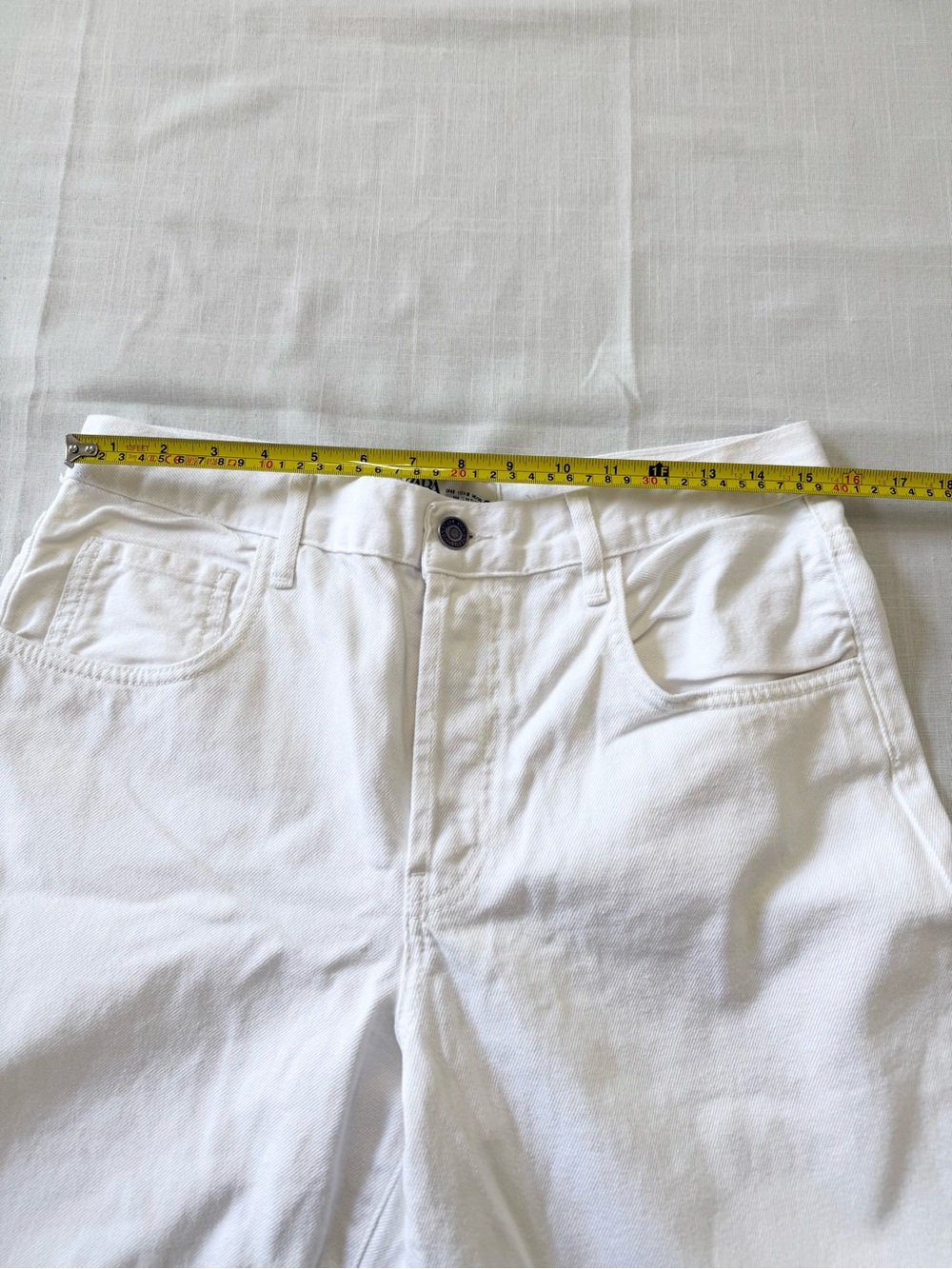 Zara White Wide Leg Barrel Denim Jean Size 8 - Picture 4 of 11